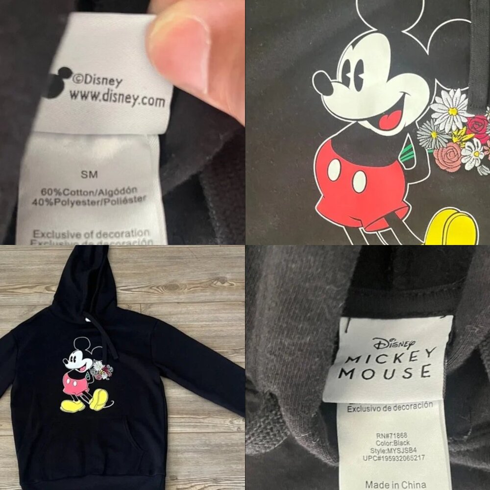 Disney Black Hoodie with Mickey Mouse Graphic